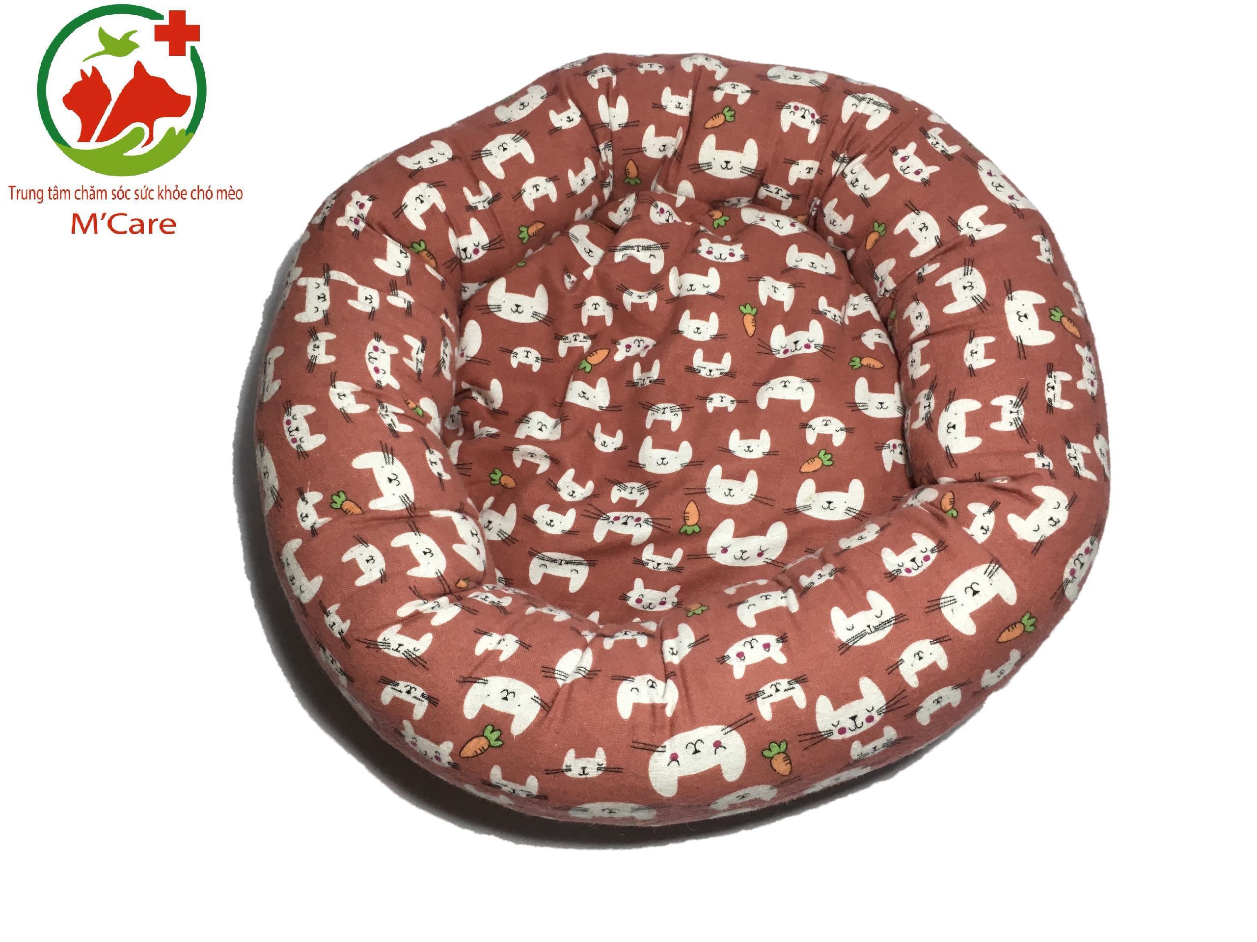 Đệm nâu thỏ trắng size M, L